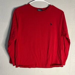 Ralph Lauren Men's Vibrant Red Long Sleeve Tee